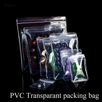 Rade vyššom ako 0,48 mm transparentné PVC Balenie Pack Plastové tašky, šperky, skladovanie tašky Proti Oxidácii zip uzatvárateľnom