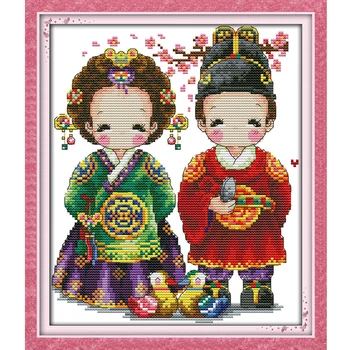 Radosť nedeľu kórejský Svadobné Vzory DIY Cross Stitch Súpravy Súpravy Ručné Vyšívanie, Čínsky Výšivky Cross-Šitie Obrazy