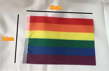 Rainbow Strane Vlajky Národnej Strane Vlajky 14*21 cm Polyester Malej Veľkosti Lietania Banner Vlastný Strane vlajky
