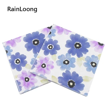 [RainLoong] kvetov Vytlačené Papierový Obrúsok Na Jedálenský Stôl Deco Tkaniva Guardanapo Servilleta 33*33 cm 20pcs/pack/veľa