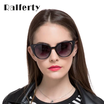 Ralferty Luxusné Značky Dizajnér Cat Eye slnečné Okuliare Ženy Vintage Cateye Gradient Žena Retro Slnečné Okuliare Black oculos gafas