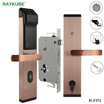 RAYKUBE Biometrický snímač Odtlačkov Digitálny Zámok Inteligentné Elektronické zámky Dverí S Odtlačkov prstov Overenie a Hesla&RFID R-FP1