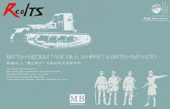 RealTS Meng Model 1/35 TS-021s British Stredný Tank Mk.A Whippet & Britská Pechota