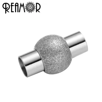 REAMOR 316l Nerezovej Ocele Šumivé Strieborný Tón 6 mm Kruhové Magnetické Uzávery Fit Kožený Náramok Pracky DIY Šperky Zistenia