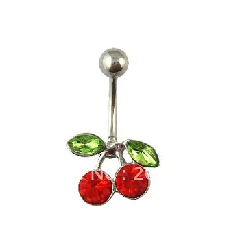 Red Cherry Belly Ring Pupok Krúžok Telo Šperky C1978