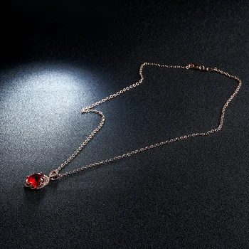 Red Crystal Vintage Náhrdelník Kalung Rantai CZ Šperky Pendents Náhrdelníky Pre Ženy, Svadobné Doplnky Strany N010