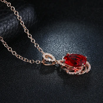 Red Crystal Vintage Náhrdelník Kalung Rantai CZ Šperky Pendents Náhrdelníky Pre Ženy, Svadobné Doplnky Strany N010