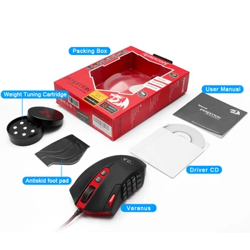 Redragon Hernej Myši PC 16400 DPI rýchlosť Laser engine 18 programovateľných tlačidiel high-speed USB Káblové pre Desktop mouse