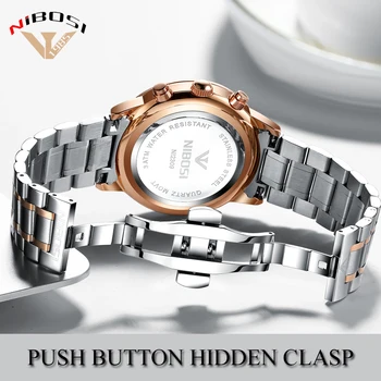 Relogio Masculino NIBOSI Luxusné pánske náramkové hodinky z Nerezovej Ocele Šport Hodiny Muž Zlato Mužské Hodinky Top Značky Business Hodinky