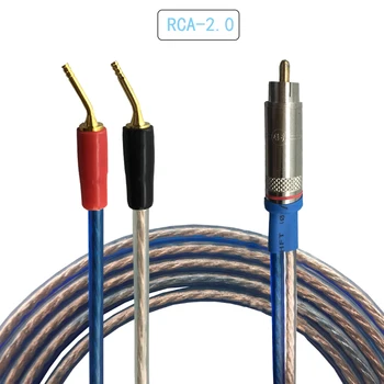 Reproduktorový Kábel RCA 2 Bananan 2Y 2.0 pre Multimediálne Domáce Kino Zosilňovač, Subwoofer Vysokej Kvality