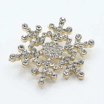 Retro Snowflake Brošňa pre Ženy Drahokamu Crystal Broche Snehu Vianočné Striebro Brošňa Brosches Bulgaira Šperky Bijuterias