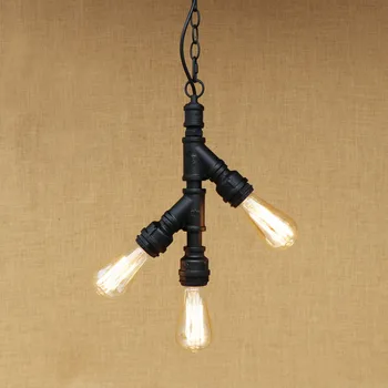 Retro Štýl Loft Priemyselné Prívesok Svietidlá Lampe vodovodné Potrubia Rustikálny Vintage Lampa LED Edison Lamparas Lesk