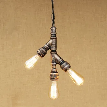 Retro Štýl Loft Priemyselné Prívesok Svietidlá Lampe vodovodné Potrubia Rustikálny Vintage Lampa LED Edison Lamparas Lesk