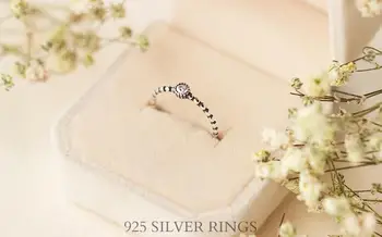 Reálne. 925 Sterling Silver šperky Roped Biela solitaire CZ Kolo tenký Krúžok Nastaviteľná veľkosť GTLJ941