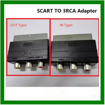 RGB Scart Konektor na 3RCA RCA Samica AV Adaptér Vstup pre PS4 / WII DVD, VCR, TV