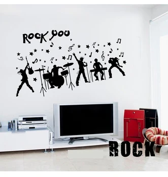 Rock pop music album Domácnosti módne nálepky ozdobu na hudobné nástroje, samolepky na stenu, dekorácie Hudby plagát