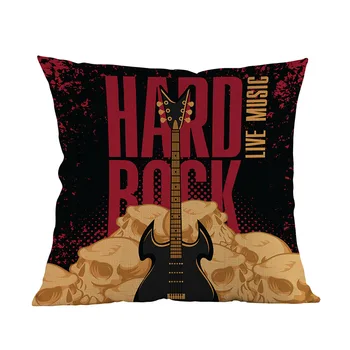 Rock V Roll Gitaru Kostra Vzor Obliečky Na Vankúše Hard Rock Music Festival Gauč Dekoratívny Vankúš