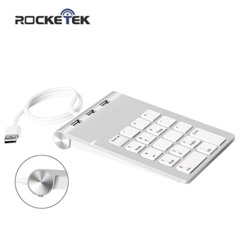 Rocketek USB Numerická Klávesnica 18 Tlačidlá Mini USB 2.0 hub-ov pre Digitálne Klávesnica Ultra Slim Číslo Pad Výpočet, PC, Notebook