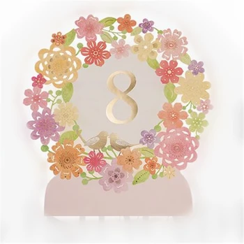 Romantický Ružový Kvet Tabuľka Číslo Elegantné Dekorácie Laserom Papier Dekor Slávnostné Udalosti Strana Navrhne Hostí Svadobný Stôl Karty