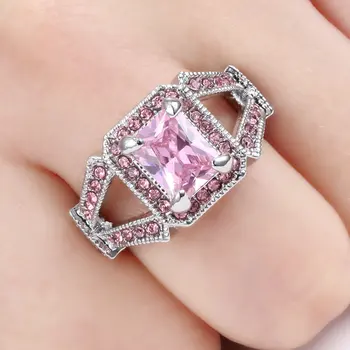 Romantický Zlata, Striebra, Čierna farba Ružová Crystal Infinity Milujú Ženy Prst Zásnubné Prstene, Šperky Priateľku, Darček Veľkosť 9