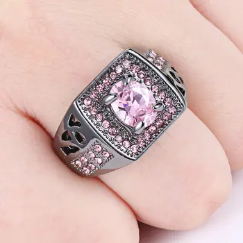 Romantický Zlata, Striebra, Čierna farba Ružová Crystal Infinity Milujú Ženy Prst Zásnubné Prstene, Šperky Priateľku, Darček Veľkosť 9