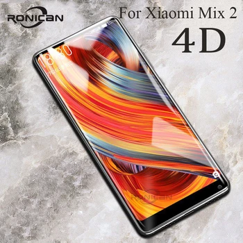 RONICAN Pre Xiao Mi Mix 2 Screen Protector 9H Tvrdeného Skla elektrolyticky pokrývajú 4D Ultra Jasné, Predné Celý Film Prípade Pre Xiao Mix2