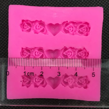 Rose v tvare srdca fondant silikónové formy na kuchynské pečenie čokoládové pečivo cukroviniek cupcake čipkou dekorácie nástrojov FT-0080