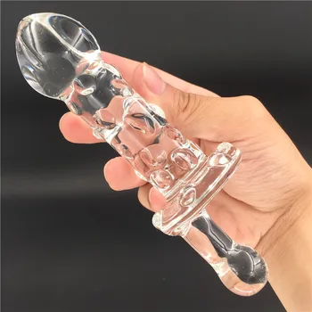 Rotácie Pyrex glass dildo crystal sexuálnu hračku pre Dospelých produkty pre ženy penis Análny zadok plug mužov žena muž masturbácia