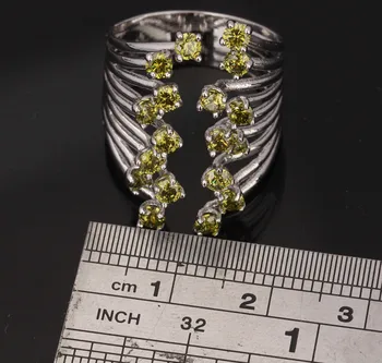Rozkošný 18 Ks Zelených Olív, Peridot Módne Šperky Vynikajúce 925 Sterling Silver dámske Prstene Veľkosť 6 7 8 9 S0636