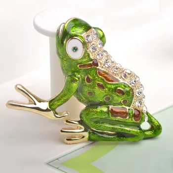 Roztomilé Žaby Brošňa Pre Ženy 2016 Nový Príchod Smaltovaného Pin Brošňa Collares Zelené Zviera Broaches Príslušenstvo Deti Šperky Broch
