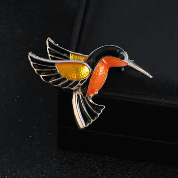 Roztomilý 1 Kus Farebné Glazúry Lietania Birdie Červená-korunovaný Žeriav Flamingo Kovové Vták Brošňa Kolíky Šaty Bunda Pripnúť Odznak Darček Šperky