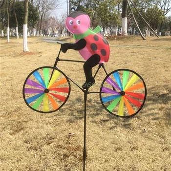 Roztomilý 3D Zvierat na Bicykli veterný Mlyn Vietor Spinner Whirligig Záhrade Trávnik na Dvore Dekor#T025#