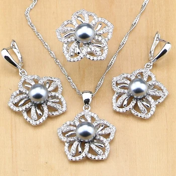 Roztomilý 925 Silver Šperky Sladkovodných Perál S Korálkami Šperky Set Pre Ženy Prívesok Kvapka Náušnice, Prstene, Náhrdelníky Nastaviť