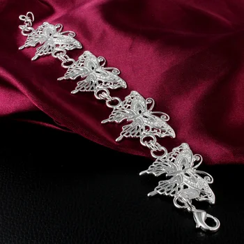 Roztomilý dizajn silver motýľ kúzlo náramok & bangles módne šperky pre ženy zadarmo doprava darček k narodeninám Najvyššej kvality