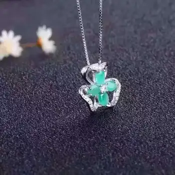 Roztomilý módne drahokam šperky set 16pcs 4 mm*6mm prírodné emerald strieborné šperky, strieborné krúžok náušnice prívesok drahokam šperky