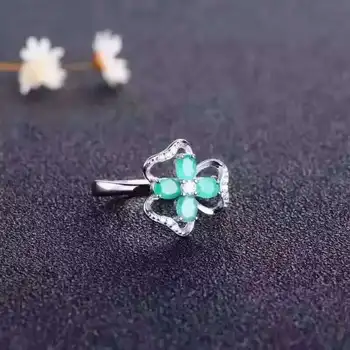 Roztomilý módne drahokam šperky set 16pcs 4 mm*6mm prírodné emerald strieborné šperky, strieborné krúžok náušnice prívesok drahokam šperky