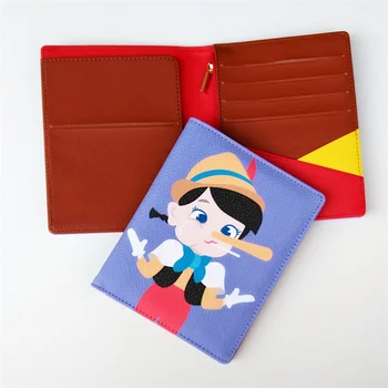 Roztomilý Pinocchio Chlapci PU Kožené Pas Kryt Dokumentov Mužov Cestovné Peňaženky, Kreditné Karty Držiteľ Kryt na Pas Prípade organizátor