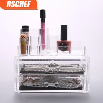 RSCHEF Šperky Držiteľ 10 Slotov Transparentné Akrylátové Úložný Box make-up, Rúž, Balzam na Pery, Lesk na Pery Kozmetika Organizátor Displej