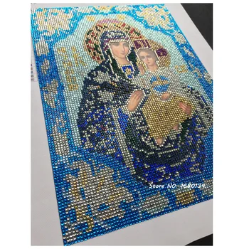 RUBOS NOVÉ predaj Vzory drahokamu náboženstvo panny Ježiš diamond výšivky ikony DIY 5D diamond mozaiky vyšívanie tvár vytlačené