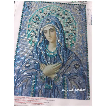 RUBOS NOVÉ predaj Vzory drahokamu náboženstvo panny Ježiš diamond výšivky ikony DIY 5D diamond mozaiky vyšívanie tvár vytlačené
