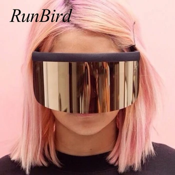 RunBird Pop Veku Super Nadrozmerné Okuliare Ženy Značky Módny Návrhár Luxusné slnečné Okuliare Vetru Okuliarov Mužov Slnečné Okuliare 1191R