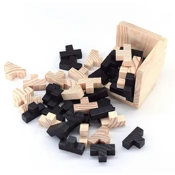 Rusko Vzdelávacie Dreva Luban kocka Zámok Pre Dospelých, Deti Magic Cube 3D Puzzle Kong Ming rock deti narodeniny Vianočný darček