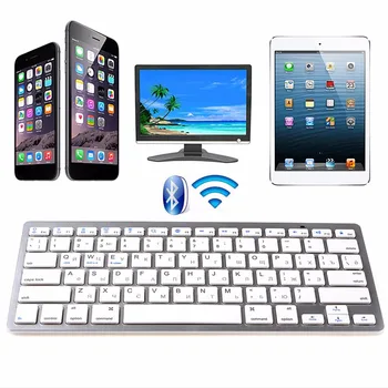 Ruský Mini Bezdrôtové Bluetooth 3.0 Štíhla Klávesnica Pre Mac, Windows PC Tablet C26