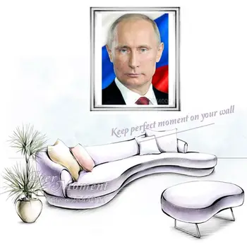 Ruský Prezident Vladimir Putin Diamond Výšivky Umenie 5D DIY Diamond Maľovanie Mozaiky Auta Fantasy Darčeky Stenu Decor ASF680