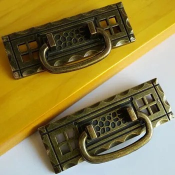 Rustico Retro nábytok rukoväť bronz zásuvkové skrine vytiahnuť gombík antique brass bielizníka kľučky vintage vratky drop krúžky rukoväť