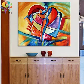 Ručne maľované lacné sfarbenie abstraktnú olejomaľbu pár milovníkov srdce umelecké plátno obrázok svetlé steny obrázok pre home decor