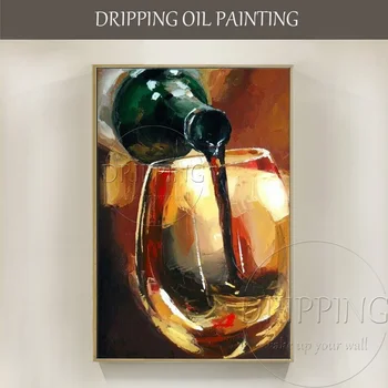 Ručne maľované Nových Prírastkov Impresionistického Pohár Vína Maľby akrylom Ručné Akrylová Farba Vína Maľovanie na Kuchynské Dekorácie