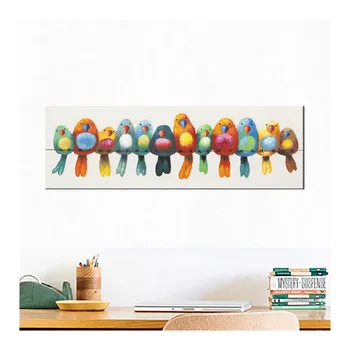 Ručne maľované plátno olejomaľba pestrofarebných vtákov plátno umenie roztomilý krásny vták obraz legrační detí obrázok na stenu olejomaľba