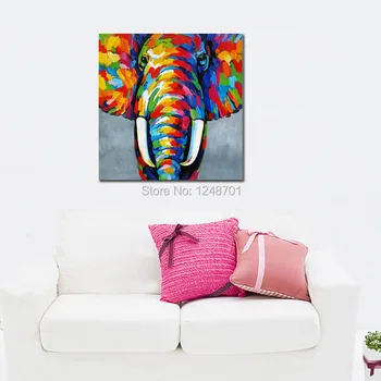 Ručne Maľované Pop Art Slon olejomaľba Na Plátne Afriky Abstraktné Umenie, Voľne žijúcich živočíchov pre Moderné Nástenné Art Domáce Dekorácie Maľovanie
