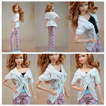 Ručne vyrábané Bábiky Accesssories Pletenie Sveter Kabát Pre Barbie Doll House Oblečenie Bežné Nosenie Oblečenie Pre 1/6 BJD Bábika
